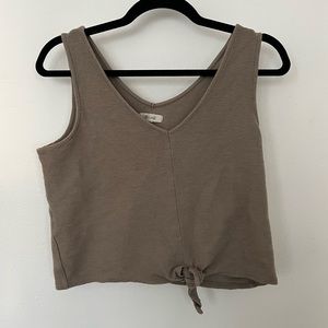 Madewell Ribbed Crop Top with Tie